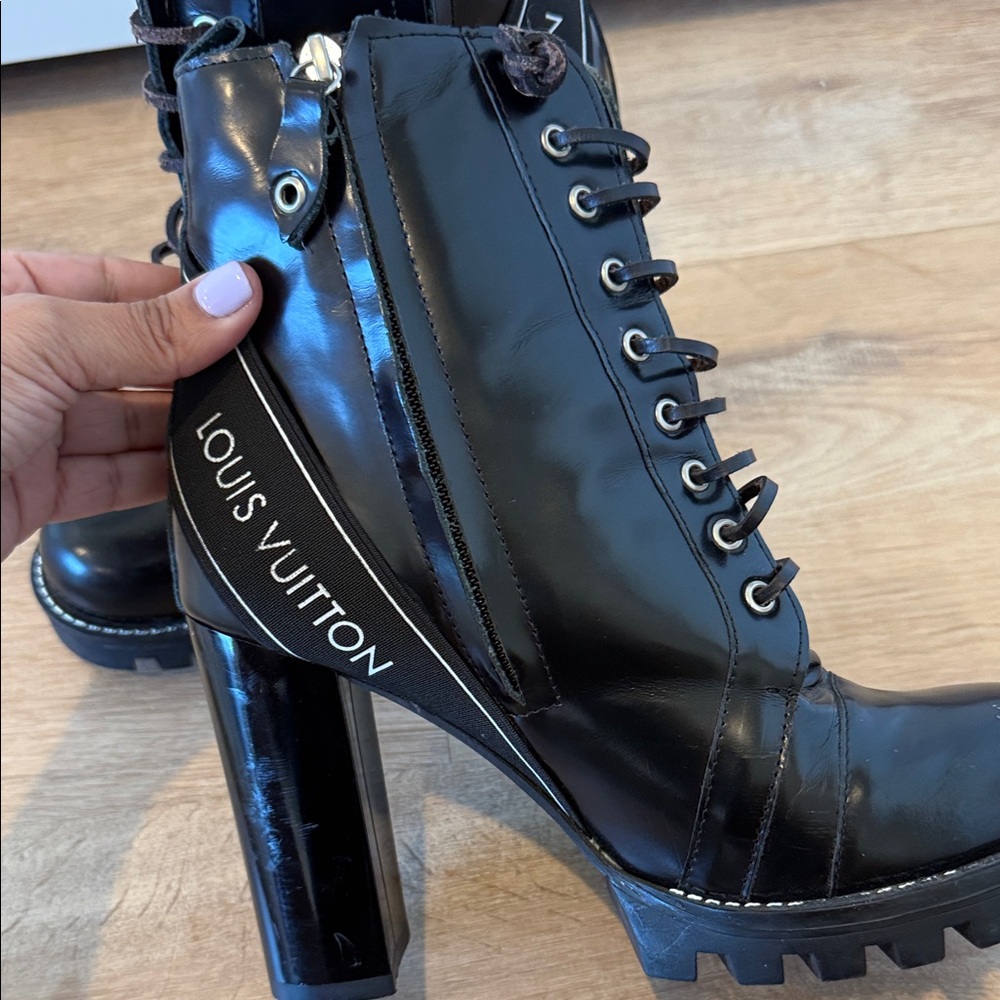 Louis Vuitton Black Patent Leather Combat Boots - Picture 6 of 15